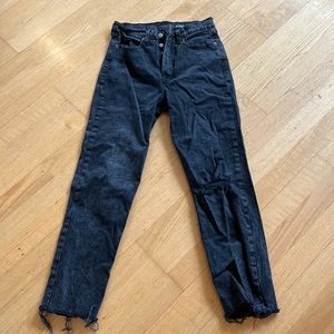 Black High Waisted Straight Jeans